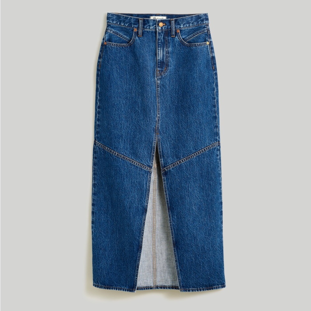 Madewell Mid-Rise Denim Maxi Skirt Pineland Wash
